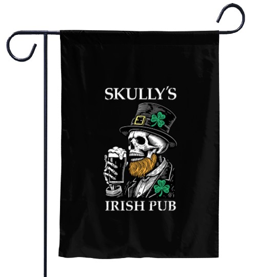Skully's Irish Pub Skull St. Patrick's Day 2025 Sh Garden Flags