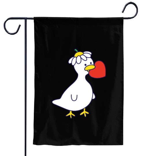 Silly Goose in Love Garden Flags