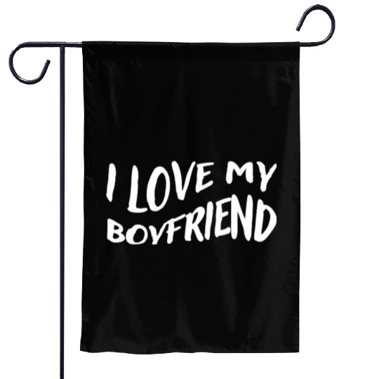 I Love My Boyfriend, white - Pure Love Garden Flags