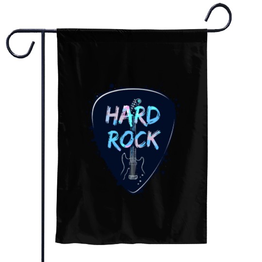 Hard Rock Guitar Pick Garden Flags