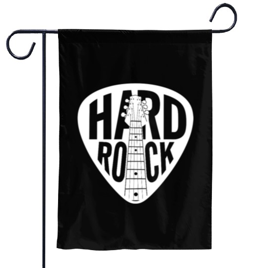 Hard Rock Guitar Pick Garden Flags