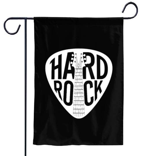 Hard Rock Guitar Pick Garden Flags