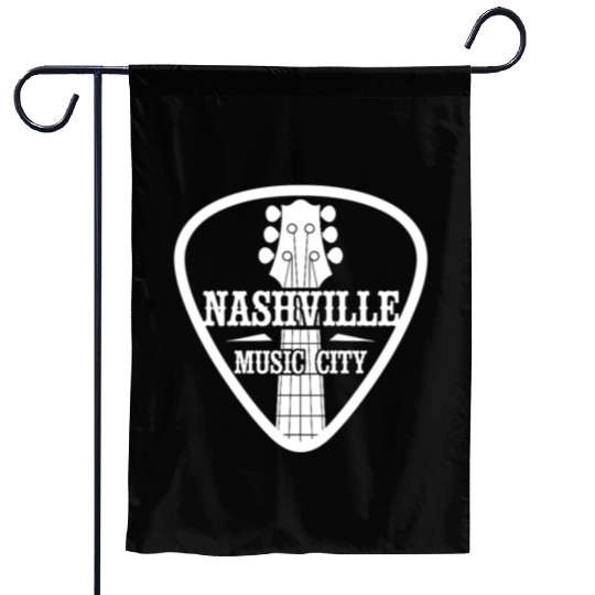 Nashville Music City Guitar Pick Garden Flags