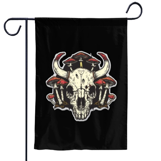 Skull Mushrooms Natural Motif Garden Flags