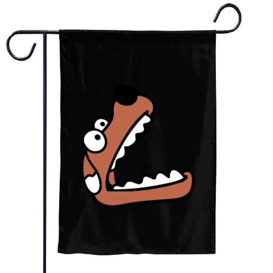 Dog Big Mouth Snout Hunger Looks Up Greedy Eating Garden Flags