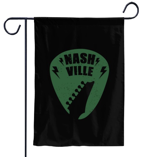 Nashville Music City Guitar Pick Garden Flags
