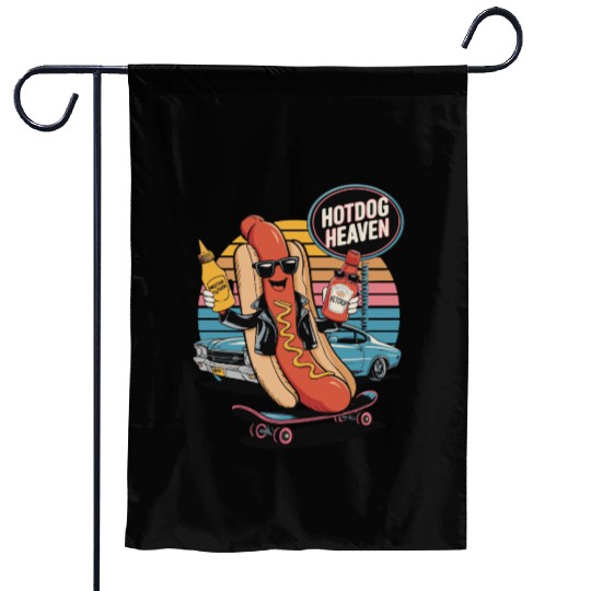 Funny Hot Dog Heaven Fast Food Skateboard Skater Garden Flags