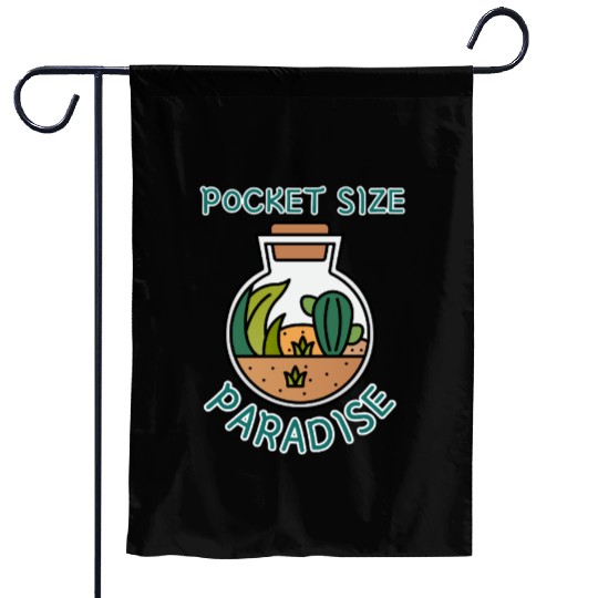 Pocket Size Paradise Home Mini Plant Terrarium Garden Flags