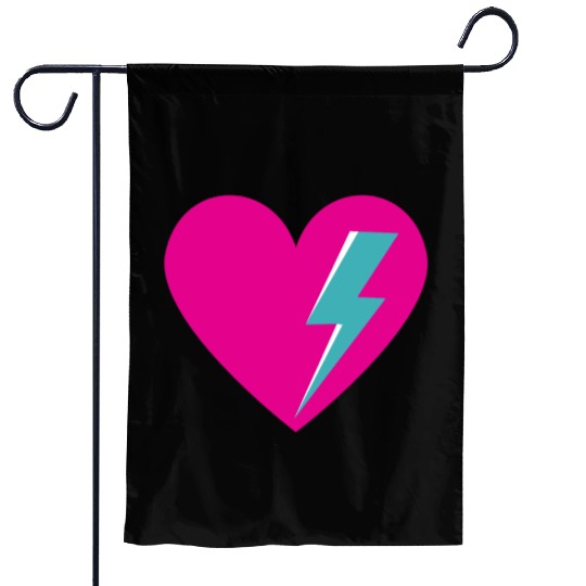 Heart with Lightning Bolt Garden Flags