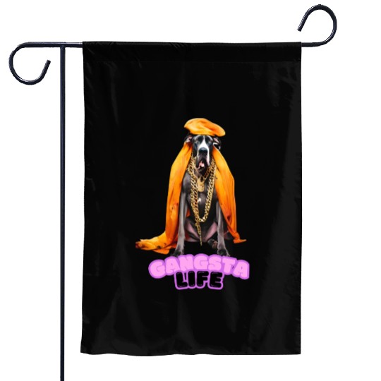 Gangsta Life Great Dane Garden Flags