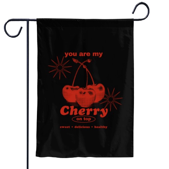 Cherry On Top Sweet Illustrative Design Garden Flags