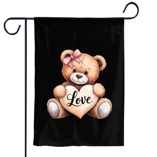 Valentines Teddy Bear Love Love Bear Bear Hug Cudd Garden Flags