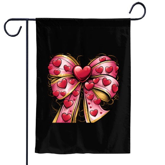 Valentine day Heart Coquette bow Bowtiful Arrangem Garden Flags