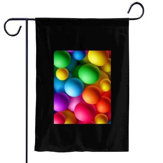 Vibrant Multi Colored Spheres Garden Flags