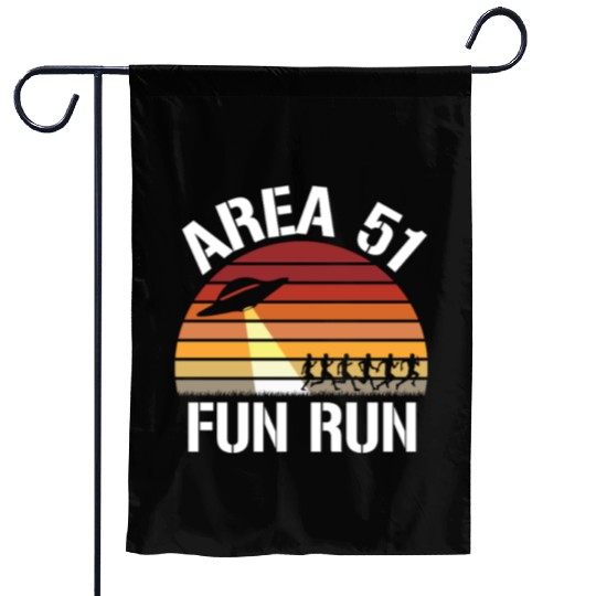 Area 51 Fun Run I Aliens UFO Roswell Alien Garden Flags
