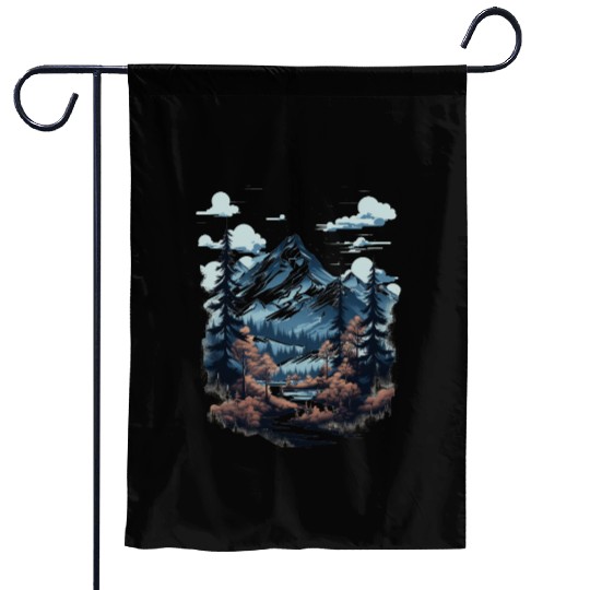 Midnight Mountain Serenity Garden Flags