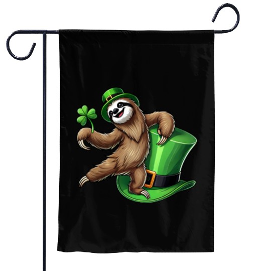 St. Patrick's Day Penguin with Clover and Hat Garden Flags