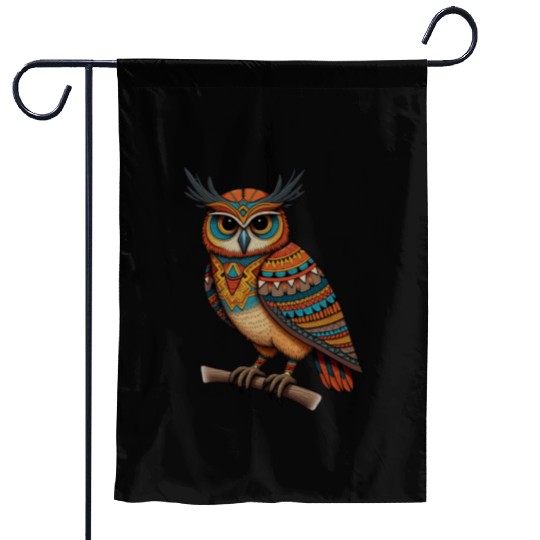 aztec owl funny owl design for bird lovers Garden Flags