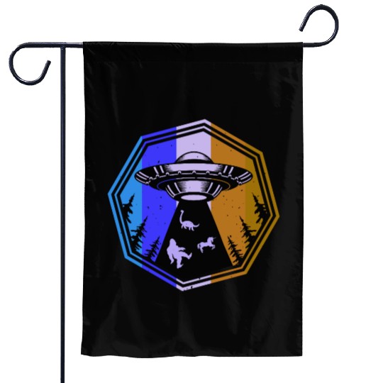 UFO-Bigfoot Nessie Unicorn Garden Flags