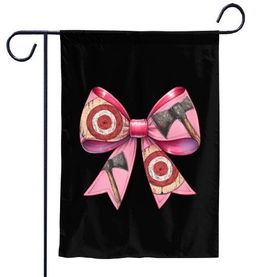 Coquette Bow Axe Throwing Axe Thrower Mothers Day Garden Flags