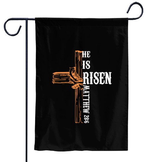 Jesus Cross He Is Risen Happy Easter Sunday Garden Flags