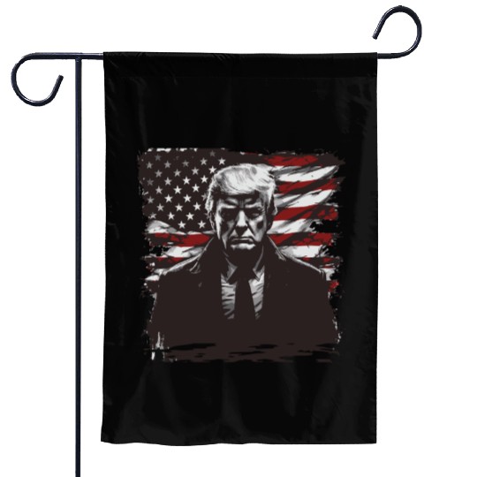 Patriotic donald Trump–Bold & Gritty American Art Garden Flags