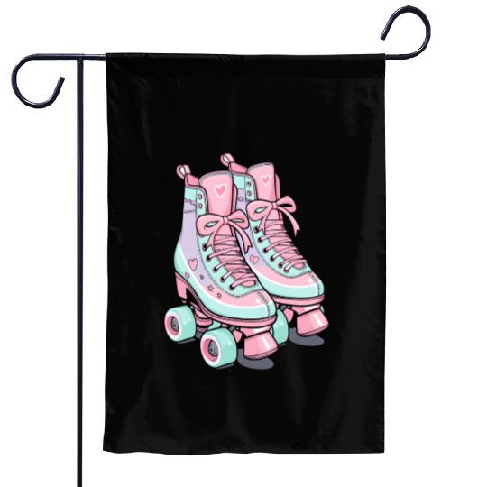 Roller skates in pastel Garden Flags