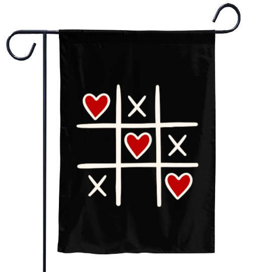 tic tac toe. valentines day gift. couple gift.dark Garden Flags