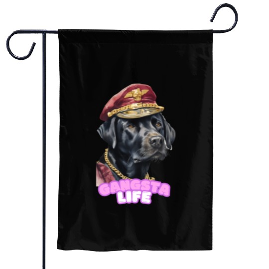 Gangsta Life Back Labrador 2 Garden Flags