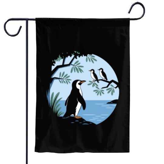 Birdwatching Penguins Nature Scene Garden Flags