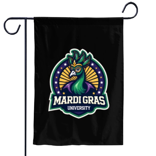Mardi Gras University Peacock Women's Mardi Gras Garden Flags
