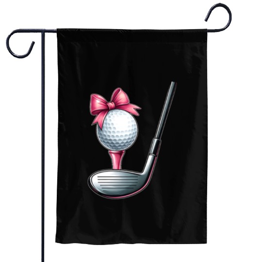 Coquette Bow Golf Ball Club Mothers Day Pink Garden Flags
