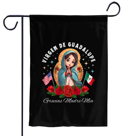 Our Lady of Guadalupe Gracias Madre Mia Mexico Garden Flags