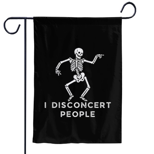"I Disconcert People" Dancing Skeleton (Light) Garden Flags