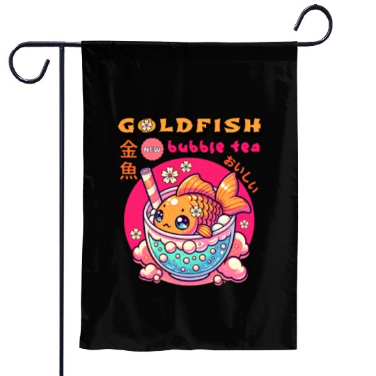 Goldfish Japanese Bubble Tea Garden Flags