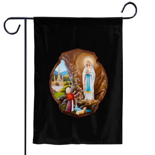 Our Lady of Lourdes St Bernadette Immaculate Mary Garden Flags
