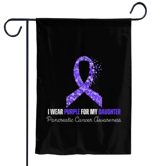 I Wear Purple For My Daughter Pancreatic Cancer Garden Flags