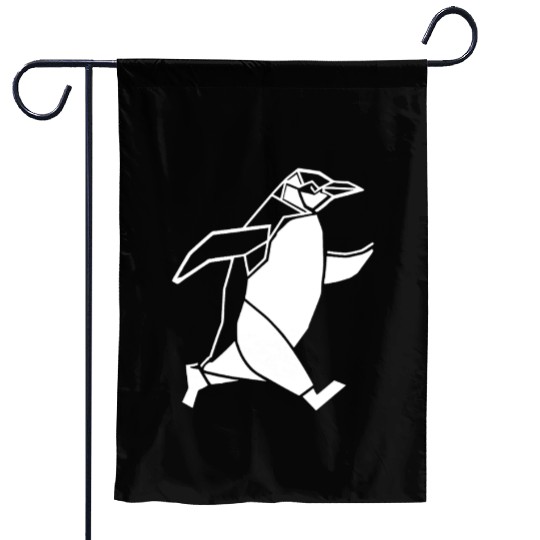 Running Jogging Penguin Geometry Art Garden Flags