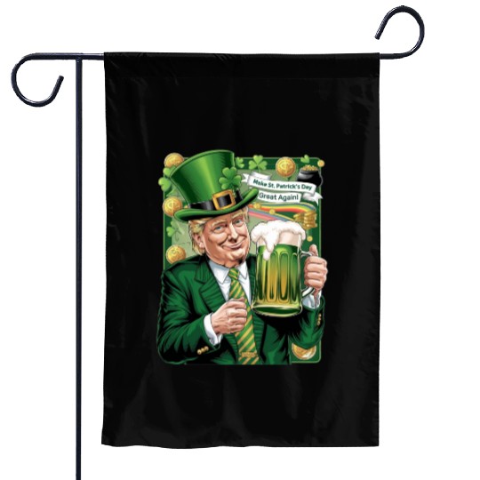 Make St Patrick's Day Great Again Trump Garden Flags