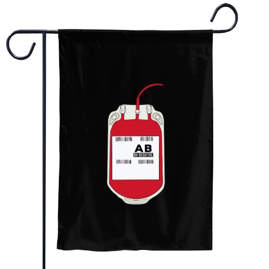 AB Negative Blood Bag Garden Flags