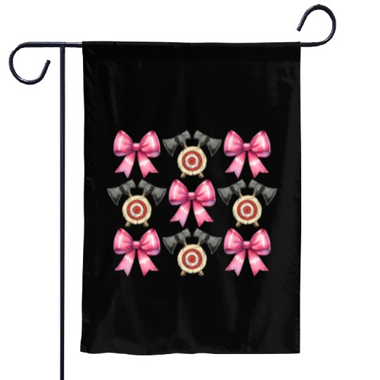 Coquette Bow Axe Throwing Axe Thrower Mothers Day Garden Flags