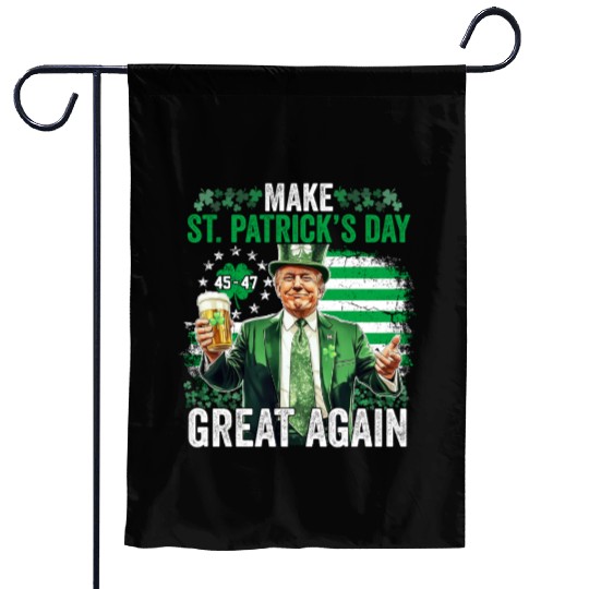 Make St Patricks Day Great Again Funny Trump Garden Flags