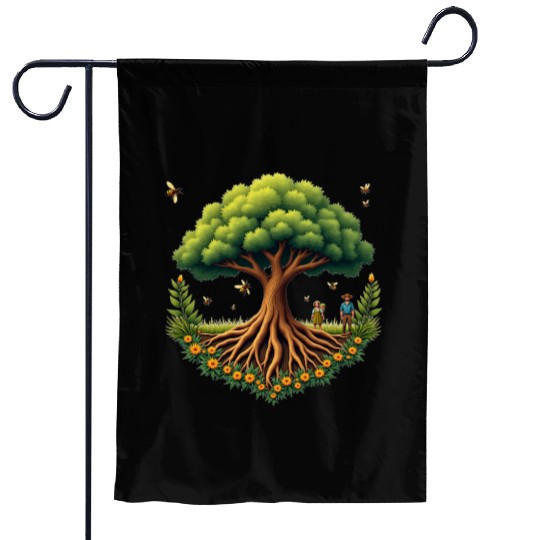Tree of Life & Bees Garden Flags