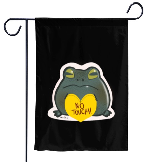 NO Touchy! Grumpy toad. Garden Flags