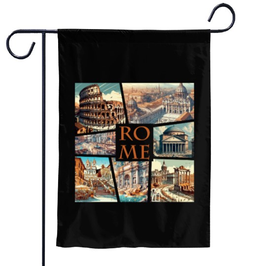 ITALIAN CITY - ROME - TRAVEL - 1 Garden Flags
