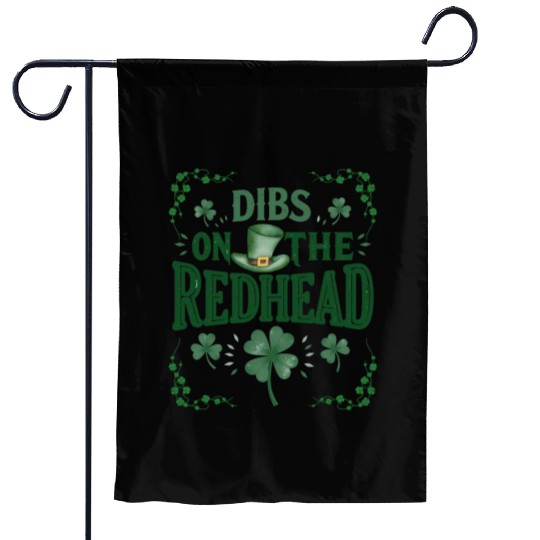 Irish Shamrock Dibs On The Redhead Garden Flags