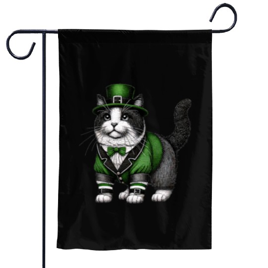Lucky Cat in Green - St. Patrick’s Day Garden Flags