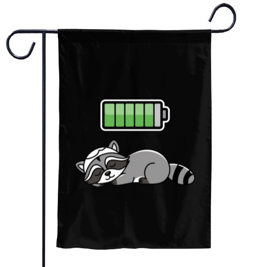 Racoon Sleeping Recharging Night Bedtime Garden Flags