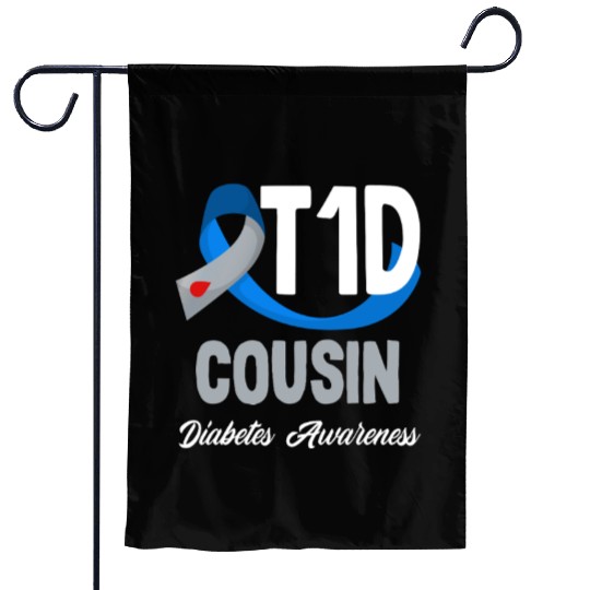 Diabetes Type 1 Awareness T1D Cousin Support Garden Flags