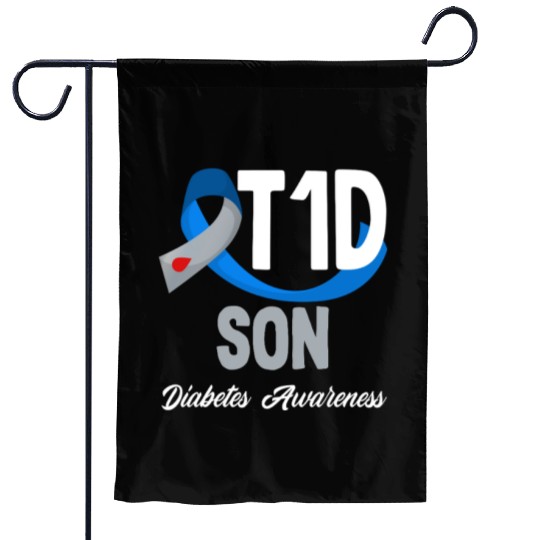 T1D Son Diabetes Type 1 Awareness Support Garden Flags